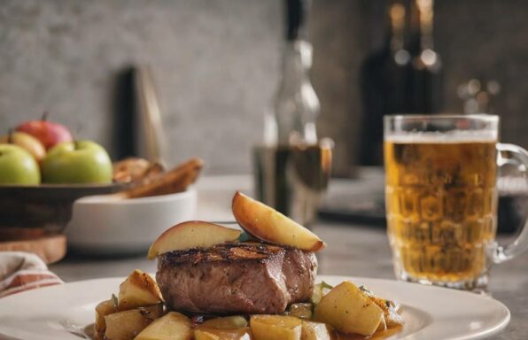 Filet mignon de porc aux pommes et au cidre