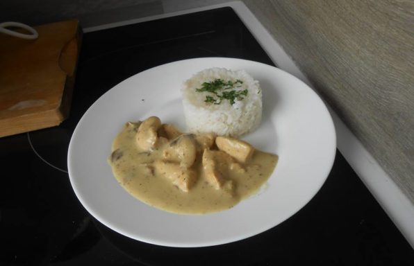 aiguillettes de poulet curry et coco au cookeo