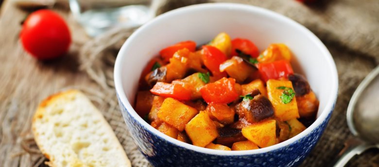 Goulash d'aubergine et pommes de terre au cookeo