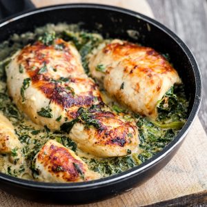 Escalopes de poulet et épinard à la crème au cookeo