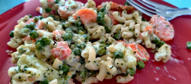 Coquillettes et légumes à la crème de St Moret au cookeo