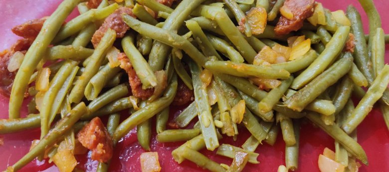 Haricots verts au chorizo au cookeo