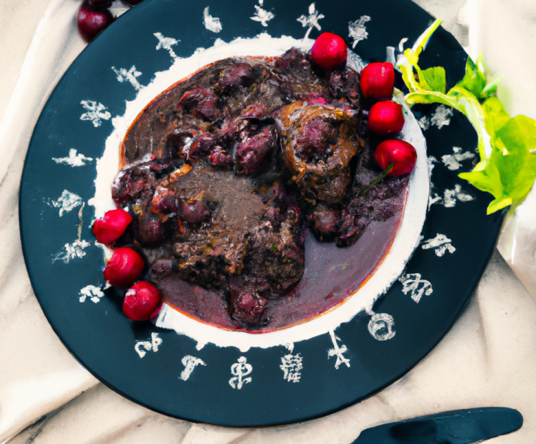 Boeuf aux cerises noires et vin rouge au cookeo