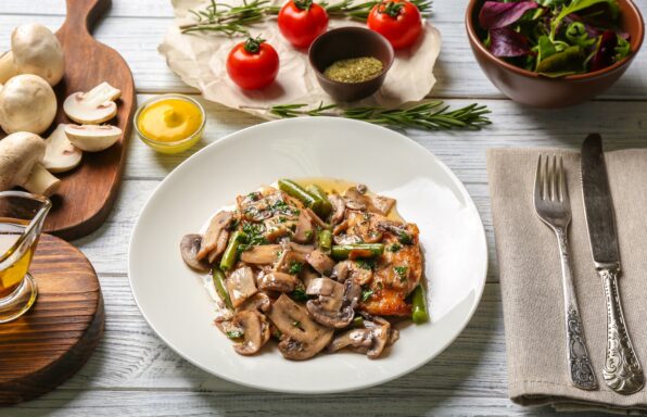 Poulet Marsala aux Haricots Verts et Champignons au cookeo