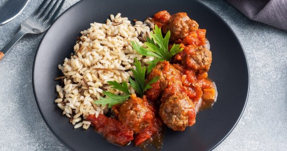 Mijoté de boulettes de bœuf au cumin et riz basmati