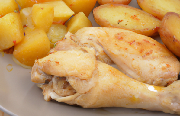 Cuisse de poulet et pommes de terre