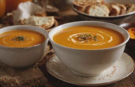 Soupe de Butternut, carotte et oignon rouge caramélisé : un régale d'automne.