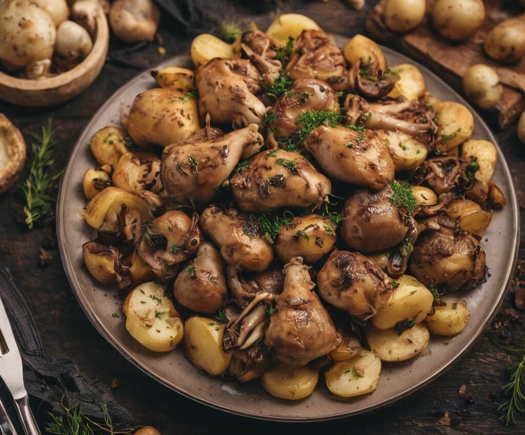 Lapin aux Champignons et Pommes de Terre au cookeo