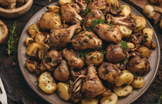 Lapin aux Champignons et Pommes de Terre au cookeo