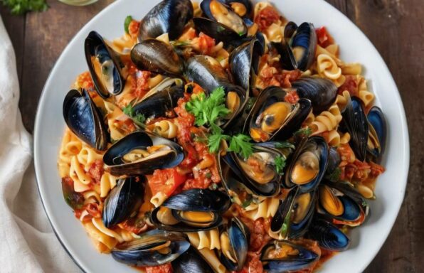 Pâtes aux moules, chorizo, poivron et sauce tomate : un mélange de saveurs méditerranéennes