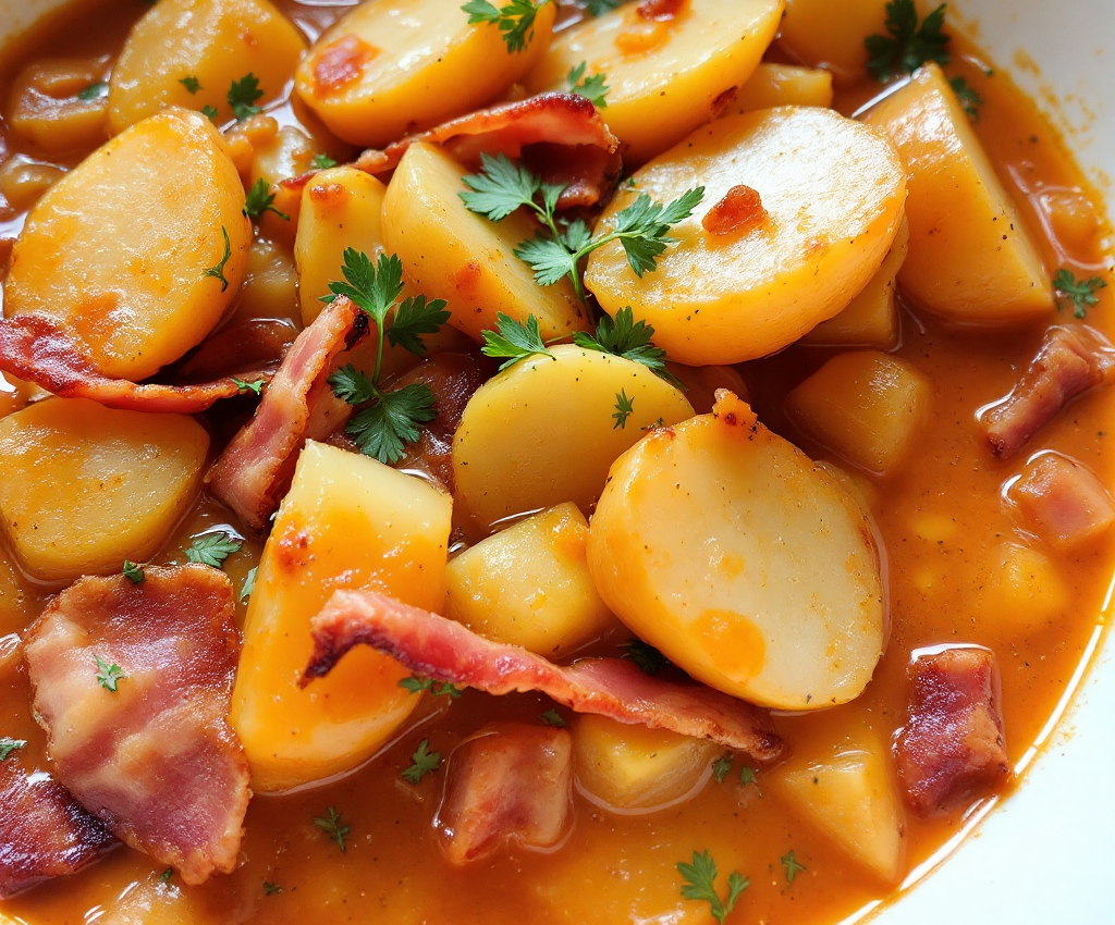 Pommes de Terre aux Endives, Lard et Coulis de Tomate au Cookeo