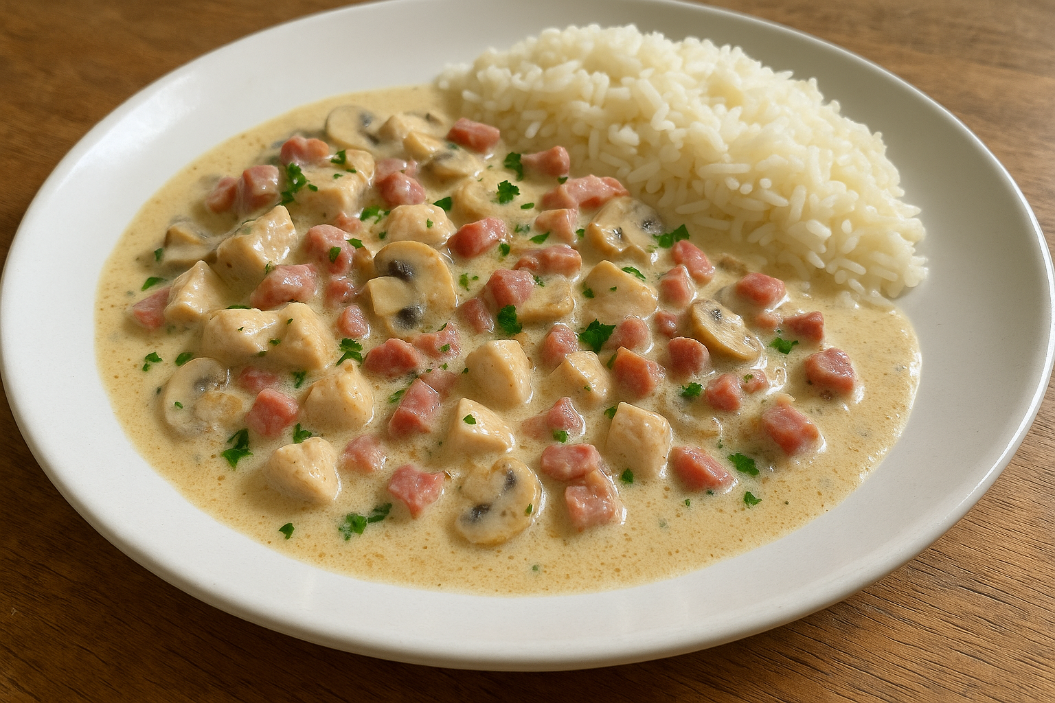 Poulet à la Crème, Lardons et Champignons au Cookeo